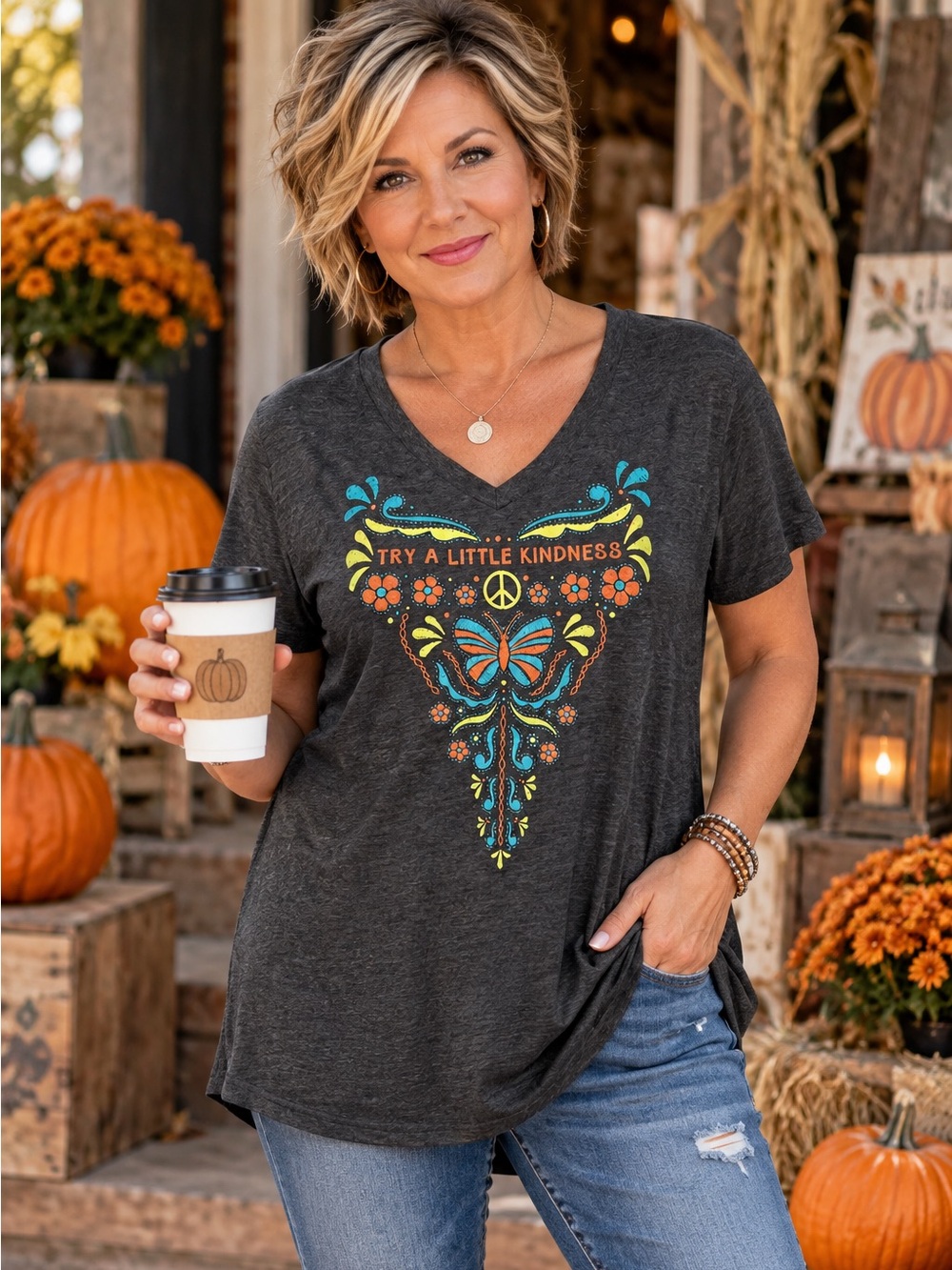 Soul flower tee p2p 20-24.5”